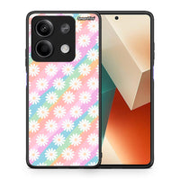 Thumbnail for Θήκη Xiaomi Redmi Note 13 5G White Daisies από τη Smartfits με σχέδιο στο πίσω μέρος και μαύρο περίβλημα | Xiaomi Redmi Note 13 5G White Daisies case with colorful back and black bezels