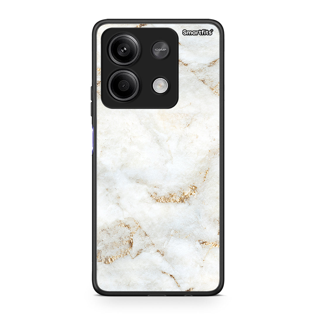 Xiaomi Redmi Note 13 5G White Gold Marble θήκη από τη Smartfits με σχέδιο στο πίσω μέρος και μαύρο περίβλημα | Smartphone case with colorful back and black bezels by Smartfits