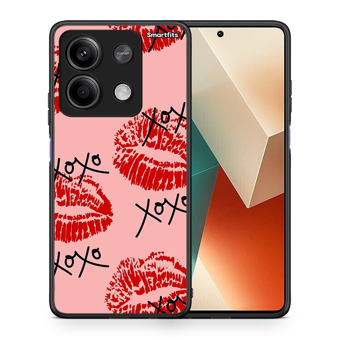 Θήκη Xiaomi Redmi Note 13 5G XOXO Lips από τη Smartfits με σχέδιο στο πίσω μέρος και μαύρο περίβλημα | Xiaomi Redmi Note 13 5G XOXO Lips case with colorful back and black bezels