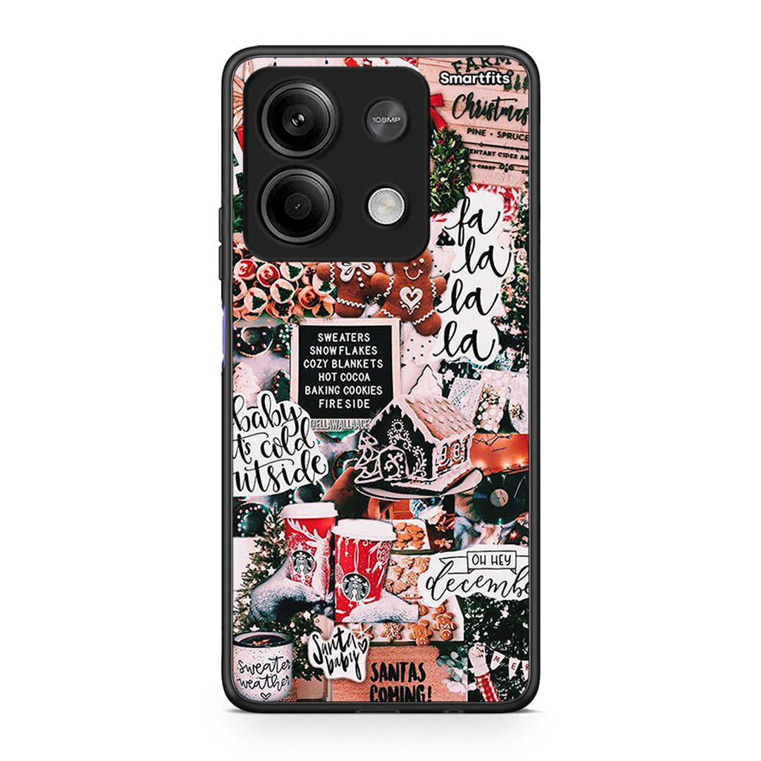 Xiaomi Redmi Note 13 5G Xmas Habbits θήκη από τη Smartfits με σχέδιο στο πίσω μέρος και μαύρο περίβλημα | Smartphone case with colorful back and black bezels by Smartfits