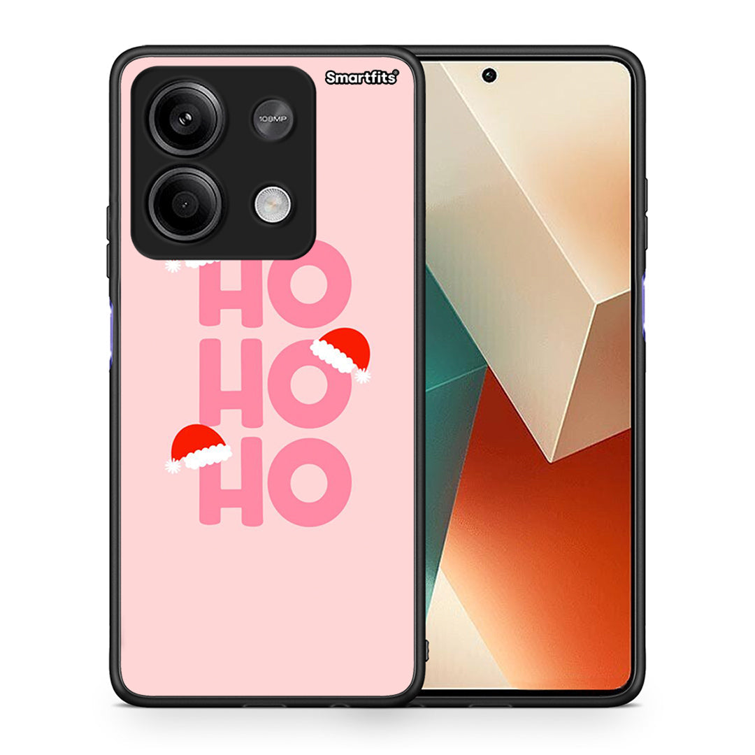 Θήκη Xiaomi Redmi Note 13 5G Xmas Ho Ho Ho από τη Smartfits με σχέδιο στο πίσω μέρος και μαύρο περίβλημα | Xiaomi Redmi Note 13 5G Xmas Ho Ho Ho case with colorful back and black bezels