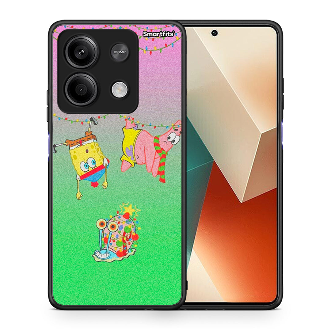 Θήκη Xiaomi Redmi Note 13 5G Xmas Lights από τη Smartfits με σχέδιο στο πίσω μέρος και μαύρο περίβλημα | Xiaomi Redmi Note 13 5G Xmas Lights case with colorful back and black bezels