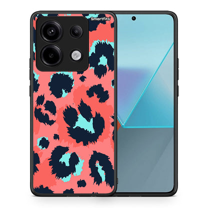 Θήκη Xiaomi Redmi Note 13 Pro 5G Pink Leopard Animal από τη Smartfits με σχέδιο στο πίσω μέρος και μαύρο περίβλημα | Xiaomi Redmi Note 13 Pro 5G Pink Leopard Animal case with colorful back and black bezels