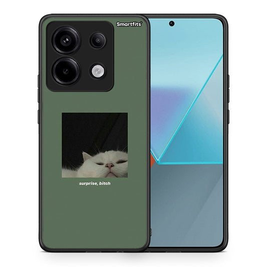 Θήκη Xiaomi Redmi Note 13 Pro 5G Bitch Surprise από τη Smartfits με σχέδιο στο πίσω μέρος και μαύρο περίβλημα | Xiaomi Redmi Note 13 Pro 5G Bitch Surprise case with colorful back and black bezels