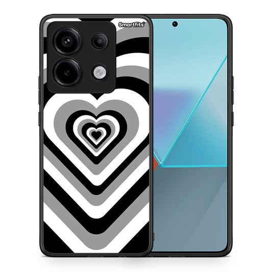Θήκη Xiaomi Redmi Note 13 Pro 5G Black Hearts από τη Smartfits με σχέδιο στο πίσω μέρος και μαύρο περίβλημα | Xiaomi Redmi Note 13 Pro 5G Black Hearts case with colorful back and black bezels