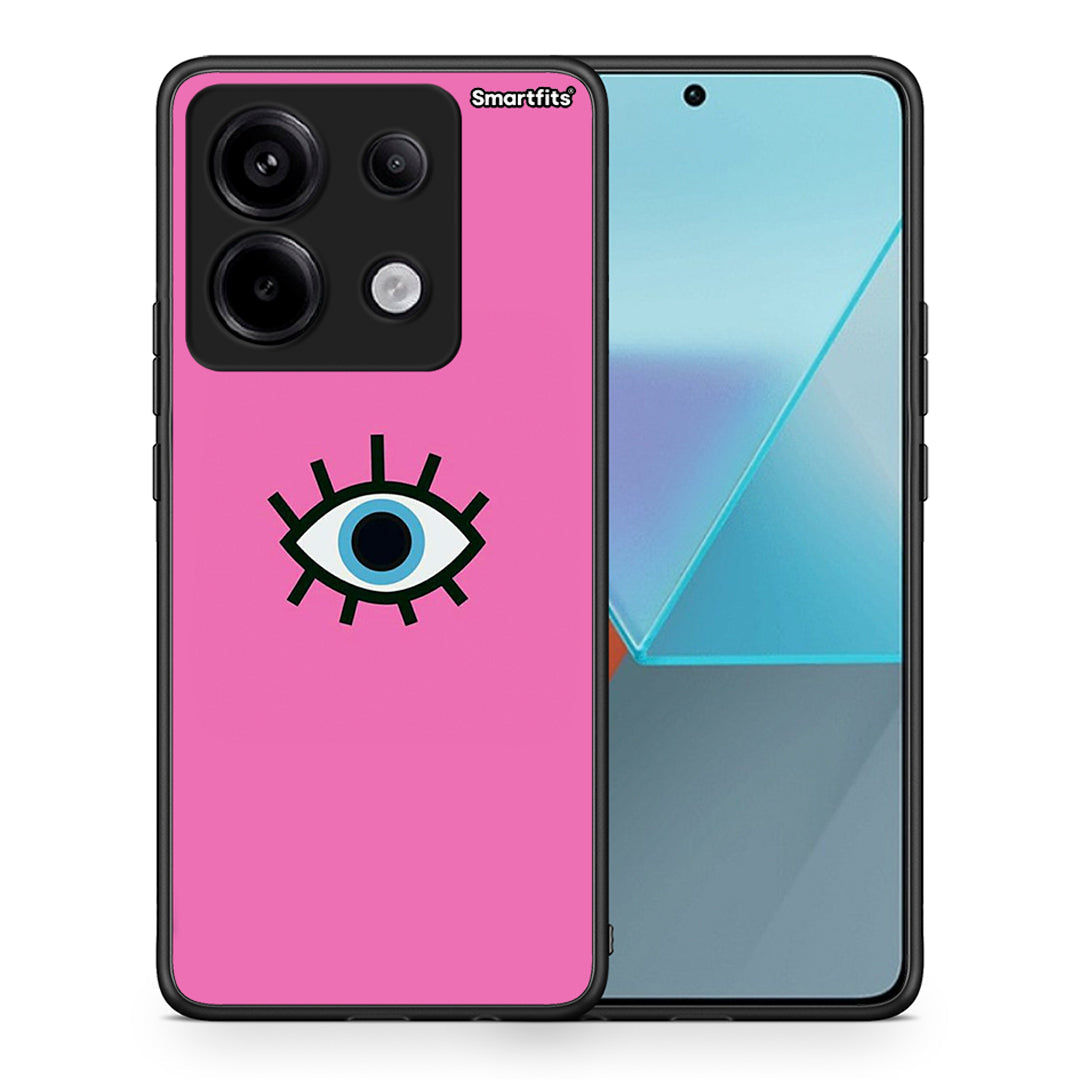 Θήκη Xiaomi Redmi Note 13 Pro 5G Blue Eye Pink από τη Smartfits με σχέδιο στο πίσω μέρος και μαύρο περίβλημα | Xiaomi Redmi Note 13 Pro 5G Blue Eye Pink case with colorful back and black bezels