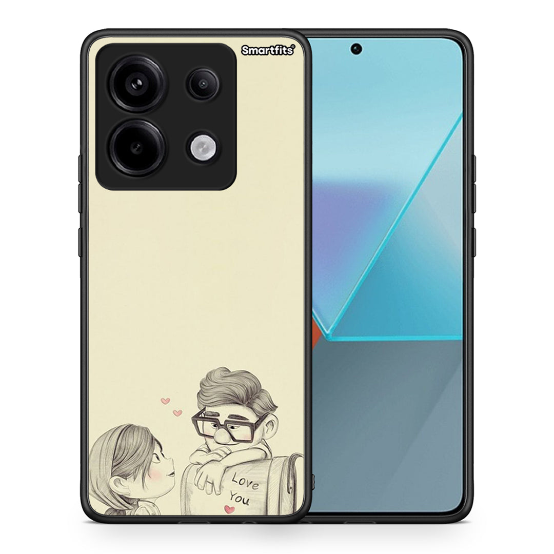 Θήκη Xiaomi Redmi Note 13 Pro 5G Carl And Ellie από τη Smartfits με σχέδιο στο πίσω μέρος και μαύρο περίβλημα | Xiaomi Redmi Note 13 Pro 5G Carl And Ellie case with colorful back and black bezels