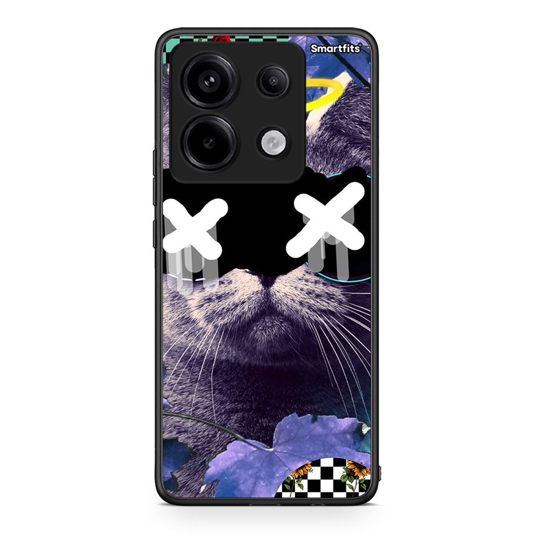 Xiaomi Redmi Note 13 Pro 5G Cat Collage θήκη από τη Smartfits με σχέδιο στο πίσω μέρος και μαύρο περίβλημα | Smartphone case with colorful back and black bezels by Smartfits