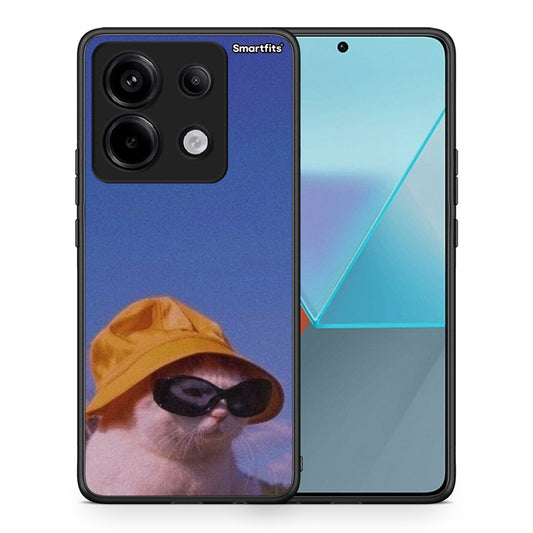 Θήκη Xiaomi Redmi Note 13 Pro 5G Cat Diva από τη Smartfits με σχέδιο στο πίσω μέρος και μαύρο περίβλημα | Xiaomi Redmi Note 13 Pro 5G Cat Diva case with colorful back and black bezels