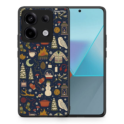 Θήκη Xiaomi Redmi Note 13 Pro 5G Christmas Elements από τη Smartfits με σχέδιο στο πίσω μέρος και μαύρο περίβλημα | Xiaomi Redmi Note 13 Pro 5G Christmas Elements case with colorful back and black bezels