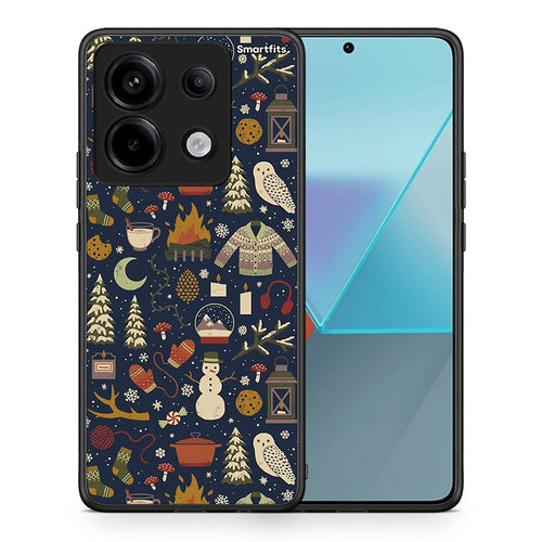 Θήκη Xiaomi Redmi Note 13 Pro 5G Christmas Elements από τη Smartfits με σχέδιο στο πίσω μέρος και μαύρο περίβλημα | Xiaomi Redmi Note 13 Pro 5G Christmas Elements case with colorful back and black bezels