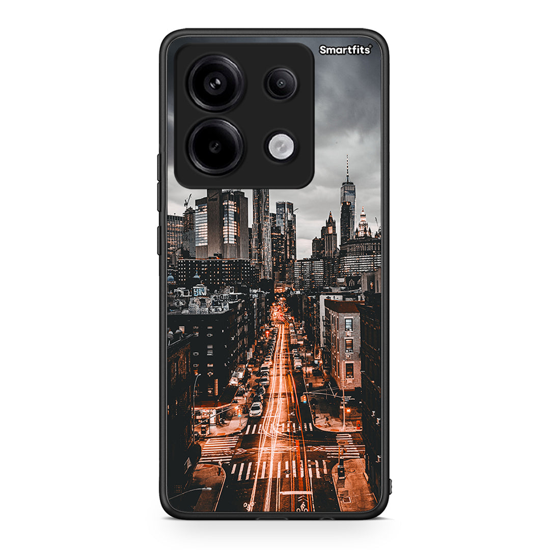 Xiaomi Redmi Note 13 Pro 5G City Lights θήκη από τη Smartfits με σχέδιο στο πίσω μέρος και μαύρο περίβλημα | Smartphone case with colorful back and black bezels by Smartfits