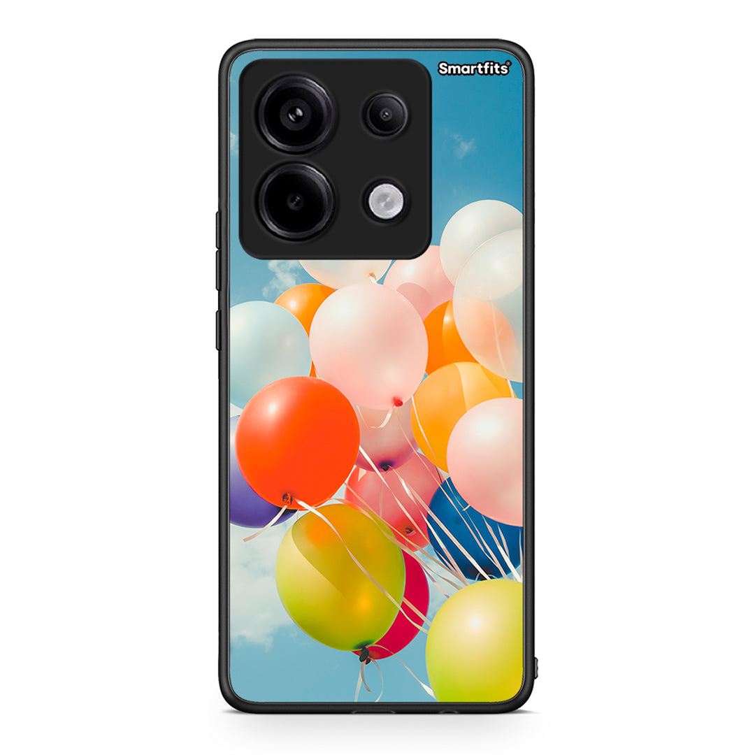 Xiaomi Redmi Note 13 Pro 5G Colorful Balloons θήκη από τη Smartfits με σχέδιο στο πίσω μέρος και μαύρο περίβλημα | Smartphone case with colorful back and black bezels by Smartfits