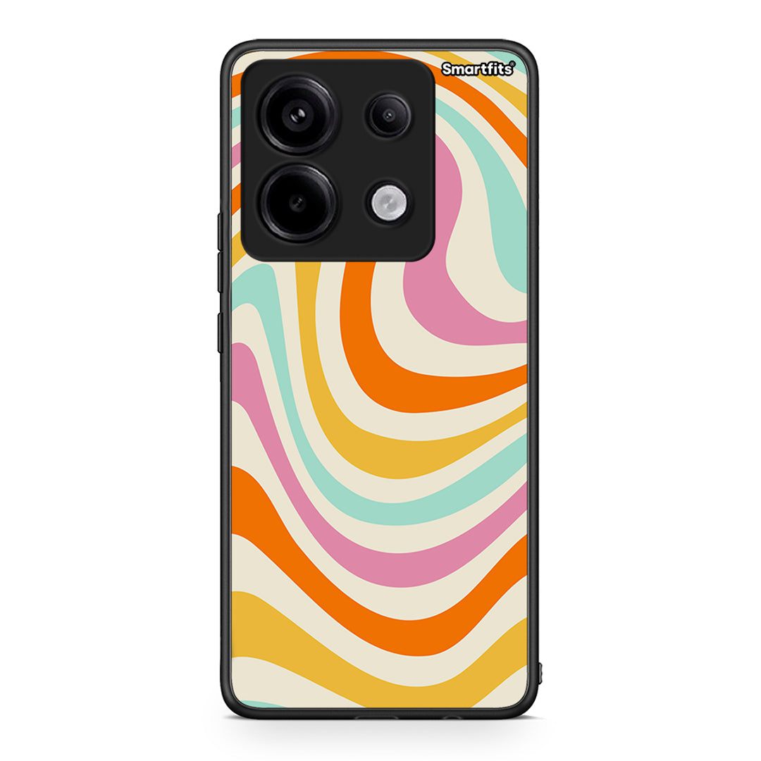 Xiaomi Redmi Note 13 Pro 5G Colourful Waves θήκη από τη Smartfits με σχέδιο στο πίσω μέρος και μαύρο περίβλημα | Smartphone case with colorful back and black bezels by Smartfits