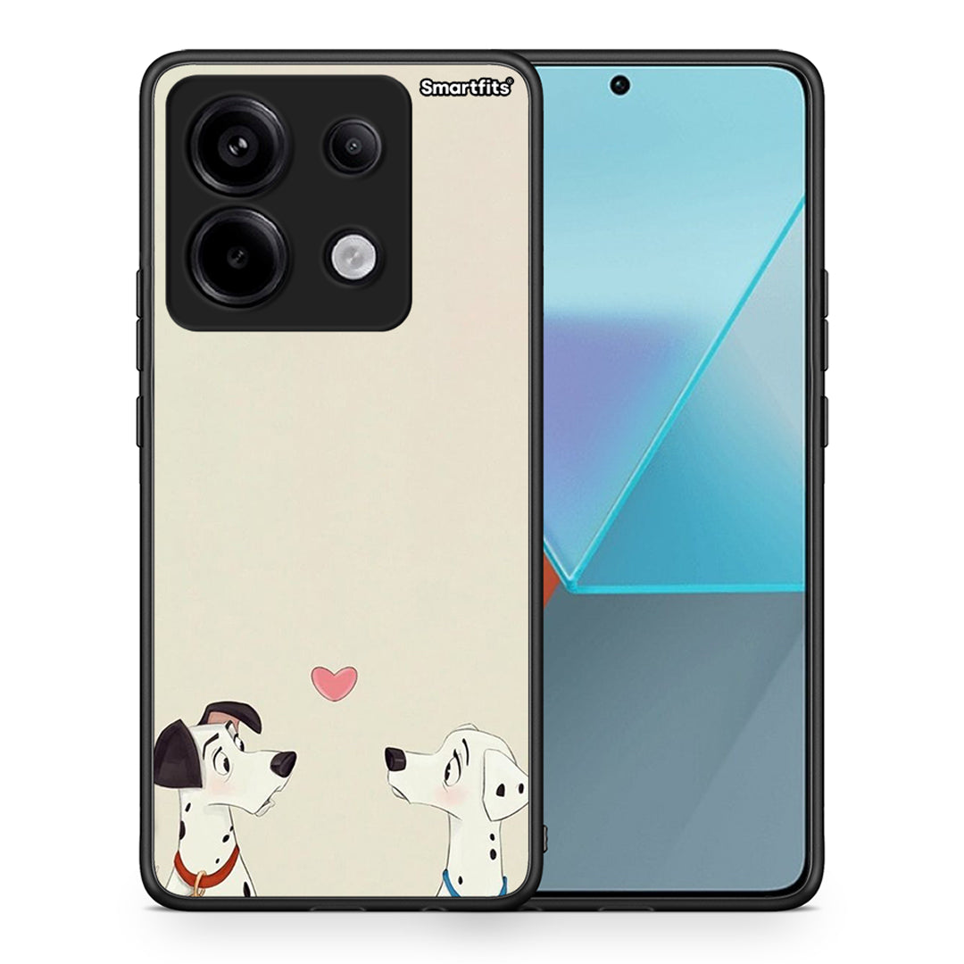 Θήκη Xiaomi Redmi Note 13 Pro 5G Dalmatians Love από τη Smartfits με σχέδιο στο πίσω μέρος και μαύρο περίβλημα | Xiaomi Redmi Note 13 Pro 5G Dalmatians Love case with colorful back and black bezels