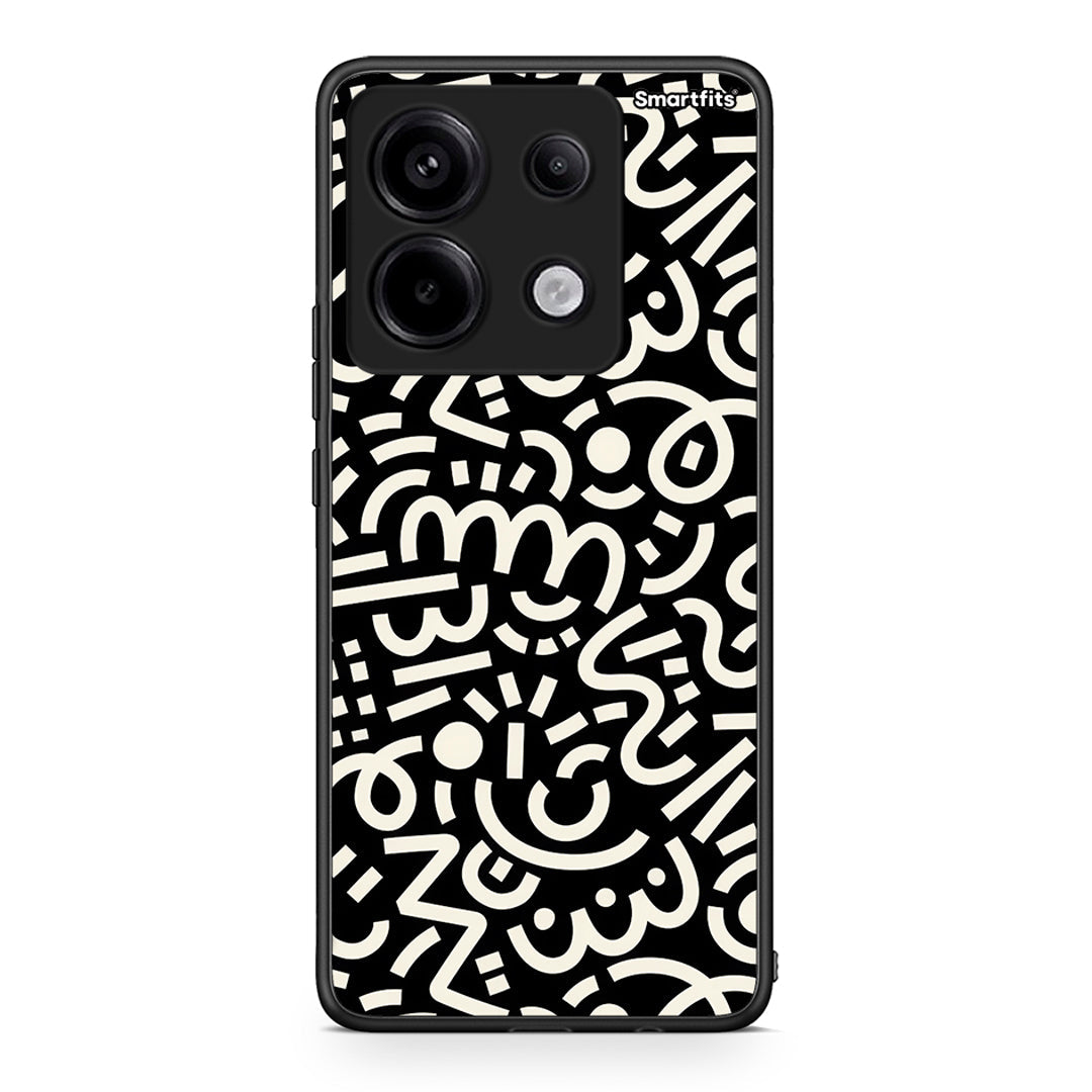 Xiaomi Redmi Note 13 Pro 5G Doodle Art Θήκη από τη Smartfits με σχέδιο στο πίσω μέρος και μαύρο περίβλημα | Smartphone case with colorful back and black bezels by Smartfits