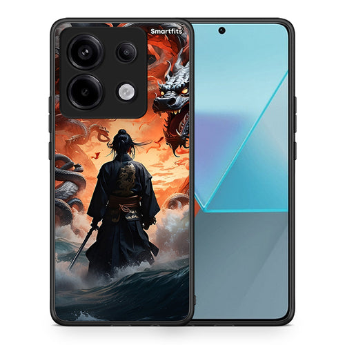 Θήκη Xiaomi Redmi Note 13 Pro 5G Dragons Fight από τη Smartfits με σχέδιο στο πίσω μέρος και μαύρο περίβλημα | Xiaomi Redmi Note 13 Pro 5G Dragons Fight case with colorful back and black bezels