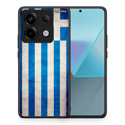 Θήκη Xiaomi Redmi Note 13 Pro 5G Greek Flag από τη Smartfits με σχέδιο στο πίσω μέρος και μαύρο περίβλημα | Xiaomi Redmi Note 13 Pro 5G Greek Flag case with colorful back and black bezels