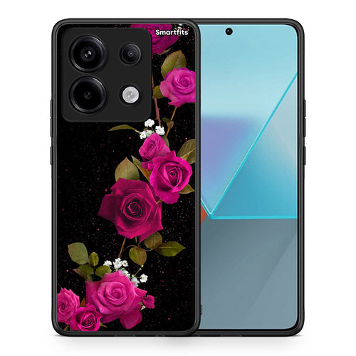 Θήκη Xiaomi Redmi Note 13 Pro 5G Red Roses Flower από τη Smartfits με σχέδιο στο πίσω μέρος και μαύρο περίβλημα | Xiaomi Redmi Note 13 Pro 5G Red Roses Flower case with colorful back and black bezels
