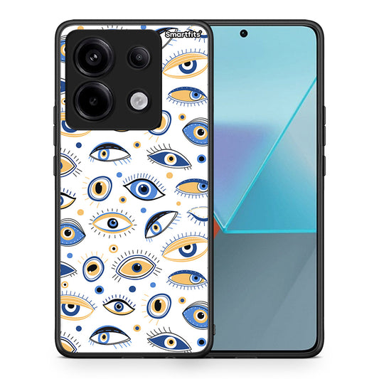 Θήκη Xiaomi Redmi Note 13 Pro 5G Ftou Ftou από τη Smartfits με σχέδιο στο πίσω μέρος και μαύρο περίβλημα | Xiaomi Redmi Note 13 Pro 5G Ftou Ftou case with colorful back and black bezels