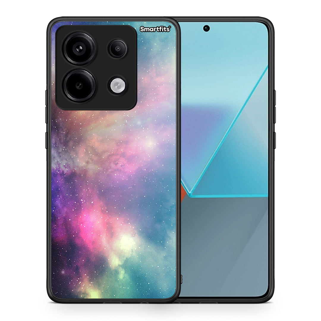 Θήκη Xiaomi Redmi Note 13 Pro 5G Rainbow Galaxy από τη Smartfits με σχέδιο στο πίσω μέρος και μαύρο περίβλημα | Xiaomi Redmi Note 13 Pro 5G Rainbow Galaxy case with colorful back and black bezels