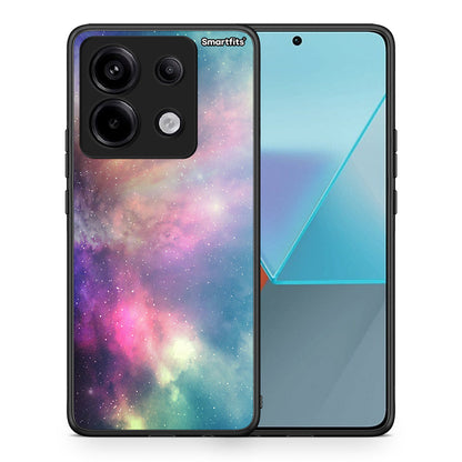 Θήκη Xiaomi Redmi Note 13 Pro 5G Rainbow Galaxy από τη Smartfits με σχέδιο στο πίσω μέρος και μαύρο περίβλημα | Xiaomi Redmi Note 13 Pro 5G Rainbow Galaxy case with colorful back and black bezels