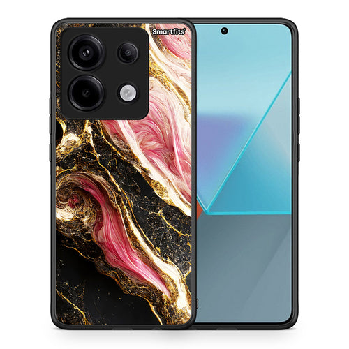 Θήκη Xiaomi Redmi Note 13 Pro 5G Glamorous Pink Marble από τη Smartfits με σχέδιο στο πίσω μέρος και μαύρο περίβλημα | Xiaomi Redmi Note 13 Pro 5G Glamorous Pink Marble case with colorful back and black bezels