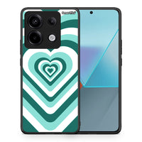Thumbnail for Θήκη Xiaomi Redmi Note 13 Pro 5G Green Hearts από τη Smartfits με σχέδιο στο πίσω μέρος και μαύρο περίβλημα | Xiaomi Redmi Note 13 Pro 5G Green Hearts case with colorful back and black bezels