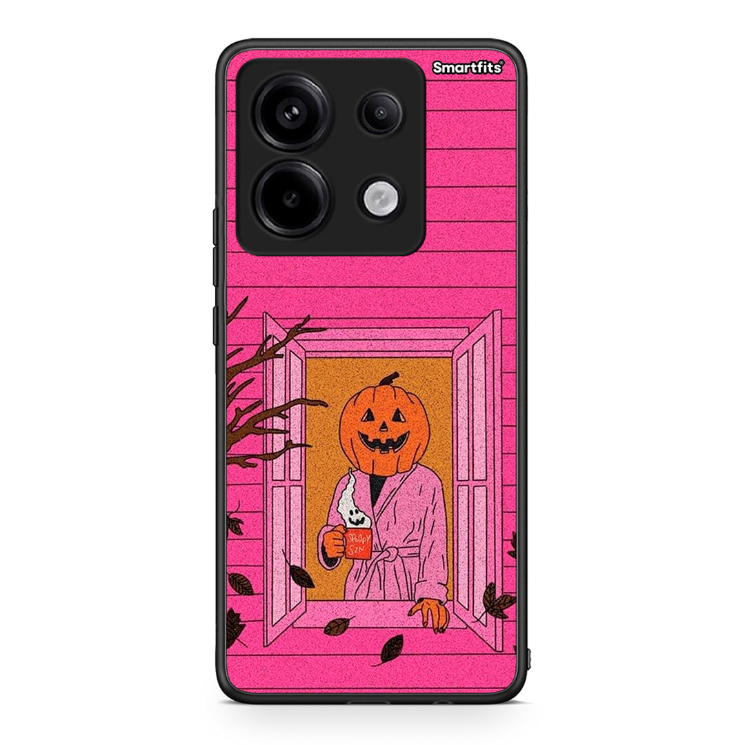 Xiaomi Redmi Note 13 Pro 5G Halloween Pumpkin Lady Θήκη από τη Smartfits με σχέδιο στο πίσω μέρος και μαύρο περίβλημα | Smartphone case with colorful back and black bezels by Smartfits