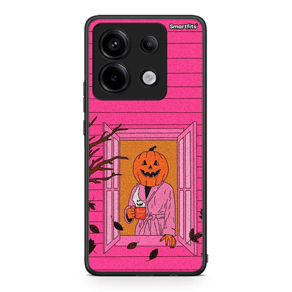 Xiaomi Redmi Note 13 Pro 5G Halloween Pumpkin Lady Θήκη από τη Smartfits με σχέδιο στο πίσω μέρος και μαύρο περίβλημα | Smartphone case with colorful back and black bezels by Smartfits