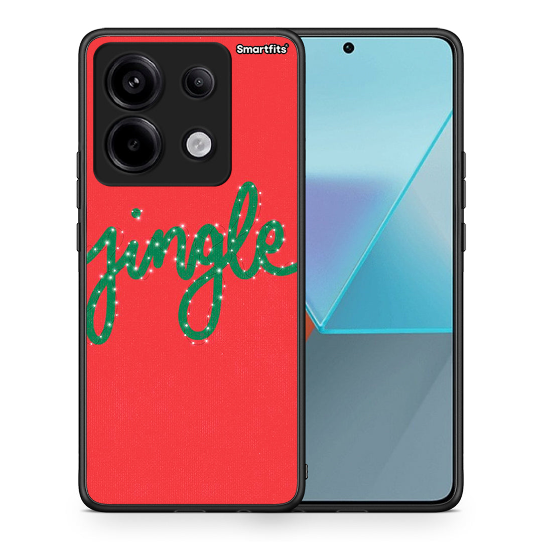 Θήκη Xiaomi Redmi Note 13 Pro 5G Jingle Xmas από τη Smartfits με σχέδιο στο πίσω μέρος και μαύρο περίβλημα | Xiaomi Redmi Note 13 Pro 5G Jingle Xmas case with colorful back and black bezels