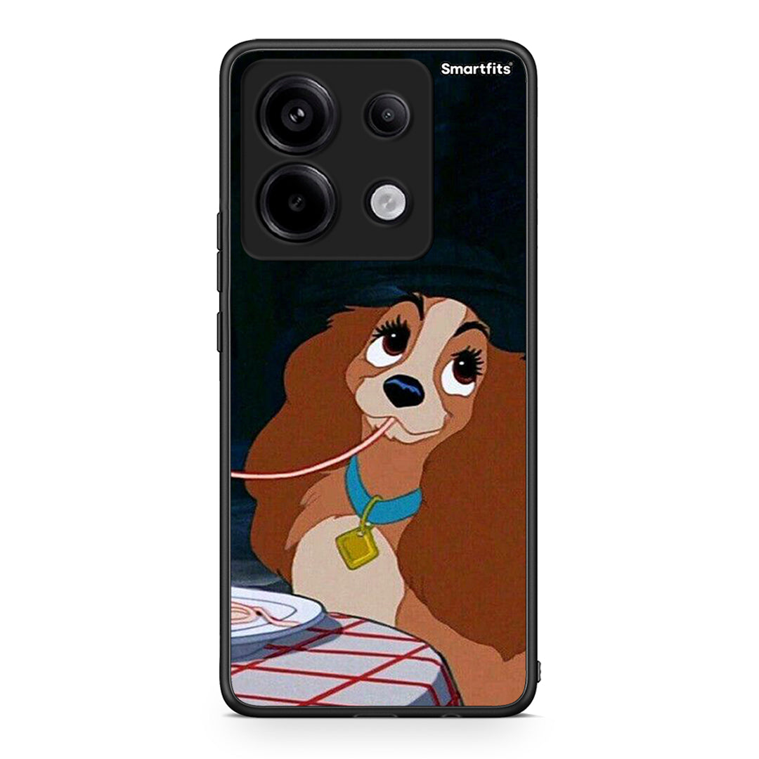 Xiaomi Redmi Note 13 Pro 5G Lady And Tramp 2 Θήκη Αγίου Βαλεντίνου από τη Smartfits με σχέδιο στο πίσω μέρος και μαύρο περίβλημα | Smartphone case with colorful back and black bezels by Smartfits