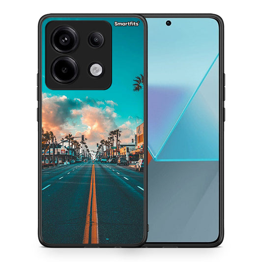 Θήκη Xiaomi Redmi Note 13 Pro 5G City Landscape από τη Smartfits με σχέδιο στο πίσω μέρος και μαύρο περίβλημα | Xiaomi Redmi Note 13 Pro 5G City Landscape case with colorful back and black bezels