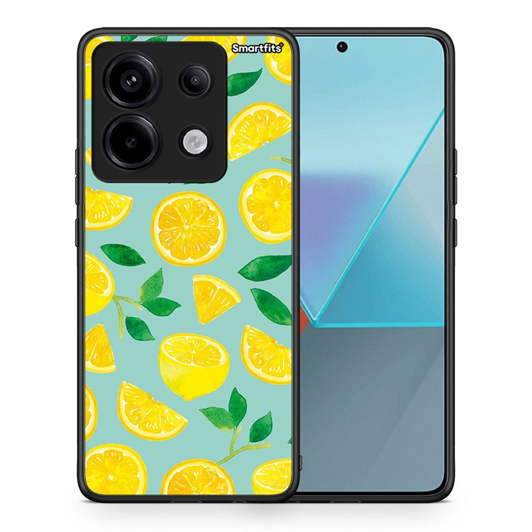 Θήκη Xiaomi Redmi Note 13 Pro 5G Lemons από τη Smartfits με σχέδιο στο πίσω μέρος και μαύρο περίβλημα | Xiaomi Redmi Note 13 Pro 5G Lemons case with colorful back and black bezels
