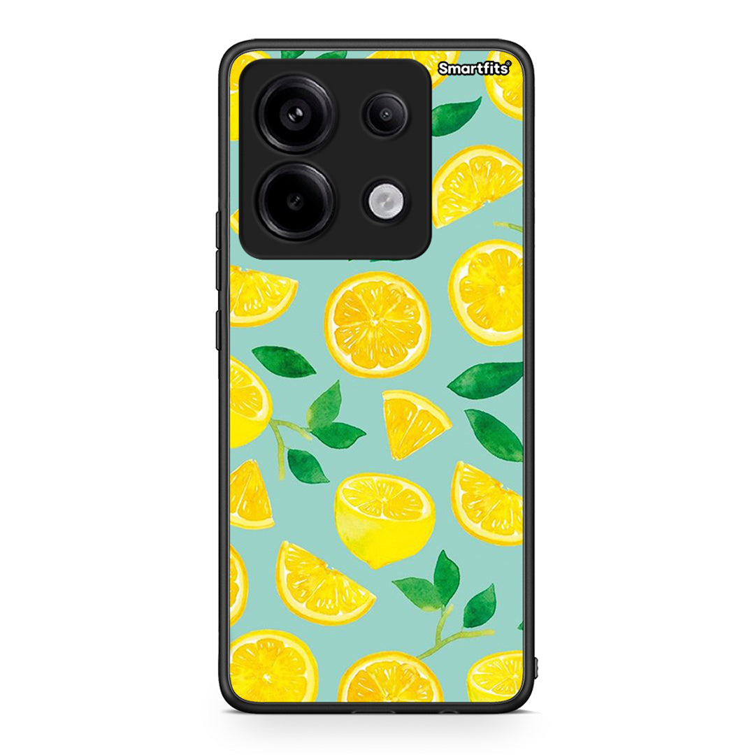 Xiaomi Redmi Note 13 Pro 5G Lemons θήκη από τη Smartfits με σχέδιο στο πίσω μέρος και μαύρο περίβλημα | Smartphone case with colorful back and black bezels by Smartfits