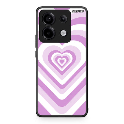 Xiaomi Redmi Note 13 Pro 5G Lilac Hearts θήκη από τη Smartfits με σχέδιο στο πίσω μέρος και μαύρο περίβλημα | Smartphone case with colorful back and black bezels by Smartfits
