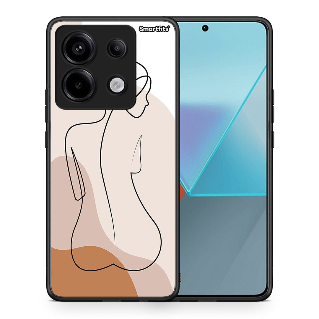 Θήκη Xiaomi Redmi Note 13 Pro 5G LineArt Woman από τη Smartfits με σχέδιο στο πίσω μέρος και μαύρο περίβλημα | Xiaomi Redmi Note 13 Pro 5G LineArt Woman case with colorful back and black bezels