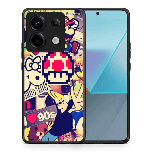 Θήκη Xiaomi Redmi Note 13 Pro 5G Love The 90s από τη Smartfits με σχέδιο στο πίσω μέρος και μαύρο περίβλημα | Xiaomi Redmi Note 13 Pro 5G Love The 90s case with colorful back and black bezels