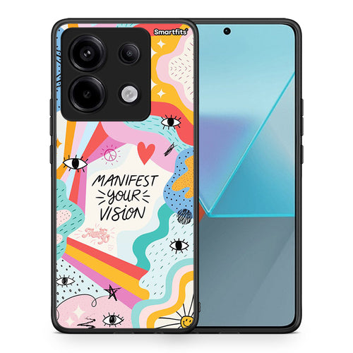 Θήκη Xiaomi Redmi Note 13 Pro 5G Manifest Your Vision από τη Smartfits με σχέδιο στο πίσω μέρος και μαύρο περίβλημα | Xiaomi Redmi Note 13 Pro 5G Manifest Your Vision case with colorful back and black bezels