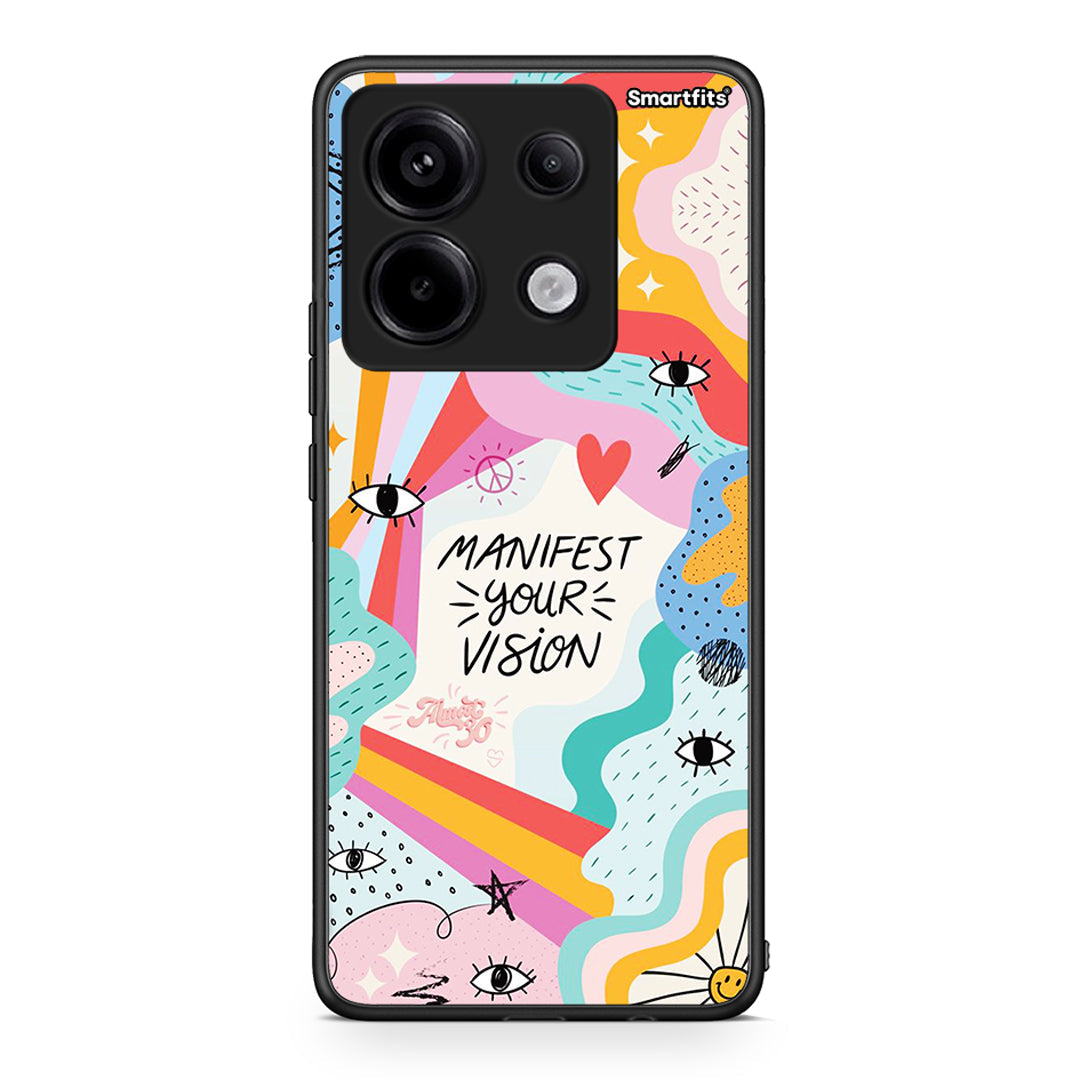 Xiaomi Redmi Note 13 Pro 5G Manifest Your Vision θήκη από τη Smartfits με σχέδιο στο πίσω μέρος και μαύρο περίβλημα | Smartphone case with colorful back and black bezels by Smartfits