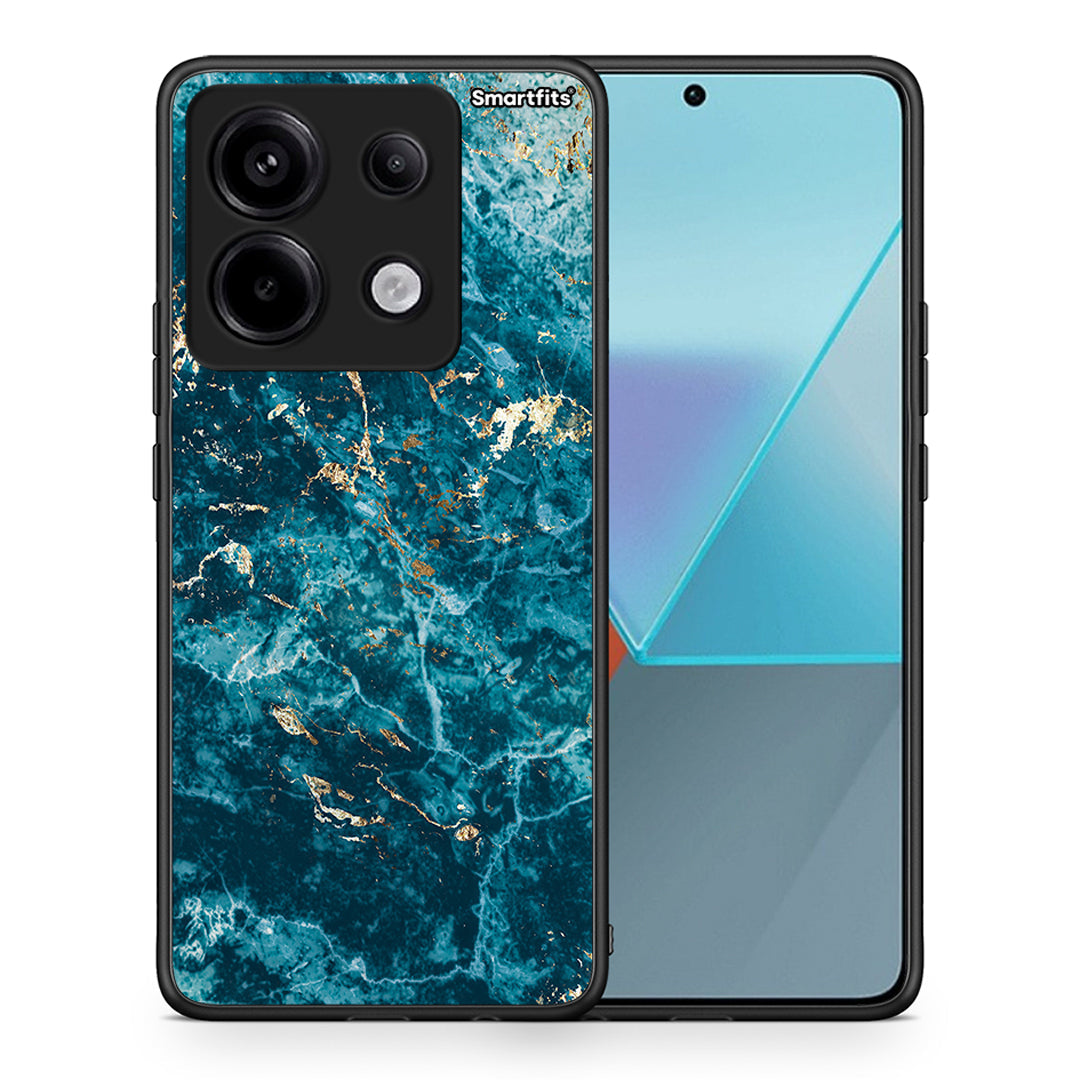 Θήκη Xiaomi Redmi Note 13 Pro 5G Marble Blue από τη Smartfits με σχέδιο στο πίσω μέρος και μαύρο περίβλημα | Xiaomi Redmi Note 13 Pro 5G Marble Blue case with colorful back and black bezels