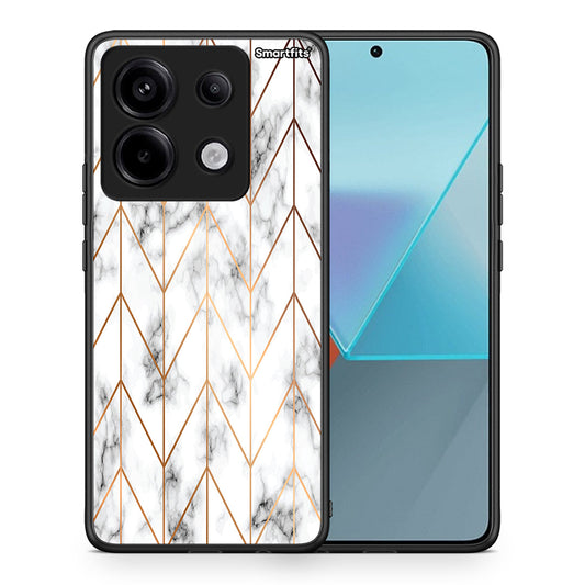 Θήκη Xiaomi Redmi Note 13 Pro 5G Gold Geometric Marble από τη Smartfits με σχέδιο στο πίσω μέρος και μαύρο περίβλημα | Xiaomi Redmi Note 13 Pro 5G Gold Geometric Marble case with colorful back and black bezels