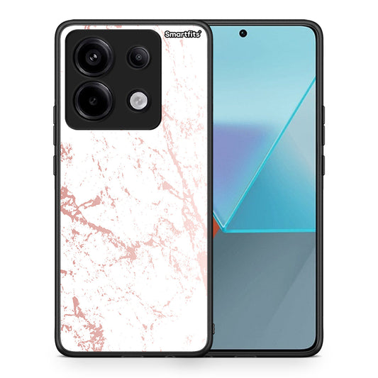Θήκη Xiaomi Redmi Note 13 Pro 5G Pink Splash Marble από τη Smartfits με σχέδιο στο πίσω μέρος και μαύρο περίβλημα | Xiaomi Redmi Note 13 Pro 5G Pink Splash Marble case with colorful back and black bezels