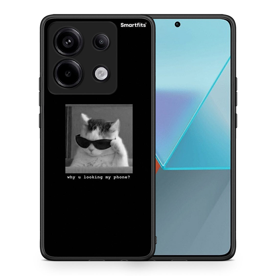 Θήκη Xiaomi Redmi Note 13 Pro 5G Meme Cat από τη Smartfits με σχέδιο στο πίσω μέρος και μαύρο περίβλημα | Xiaomi Redmi Note 13 Pro 5G Meme Cat case with colorful back and black bezels