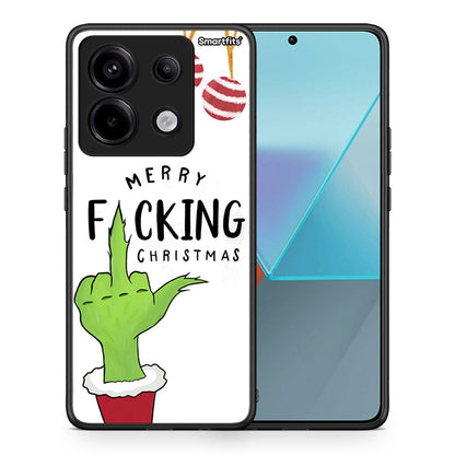 Θήκη Xiaomi Redmi Note 13 Pro 5G Merry F Xmas από τη Smartfits με σχέδιο στο πίσω μέρος και μαύρο περίβλημα | Xiaomi Redmi Note 13 Pro 5G Merry F Xmas case with colorful back and black bezels