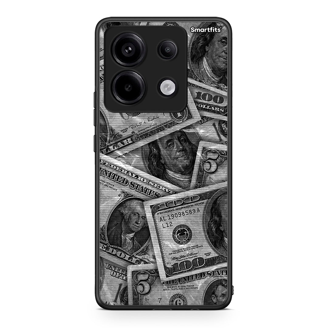 Xiaomi Redmi Note 13 Pro 5G Money Dollars θήκη από τη Smartfits με σχέδιο στο πίσω μέρος και μαύρο περίβλημα | Smartphone case with colorful back and black bezels by Smartfits