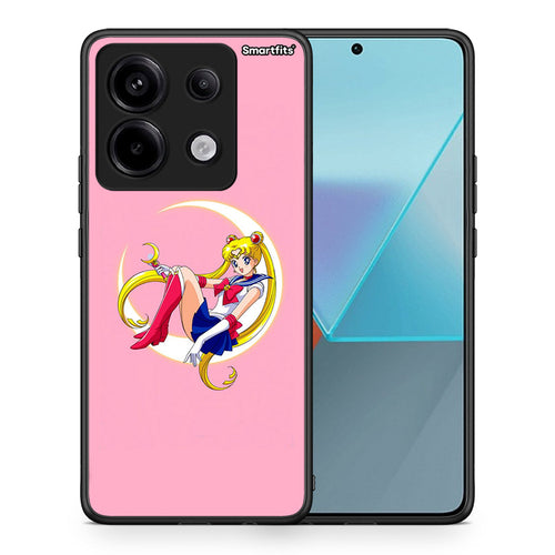 Θήκη Xiaomi Redmi Note 13 Pro 5G Moon Girl από τη Smartfits με σχέδιο στο πίσω μέρος και μαύρο περίβλημα | Xiaomi Redmi Note 13 Pro 5G Moon Girl case with colorful back and black bezels