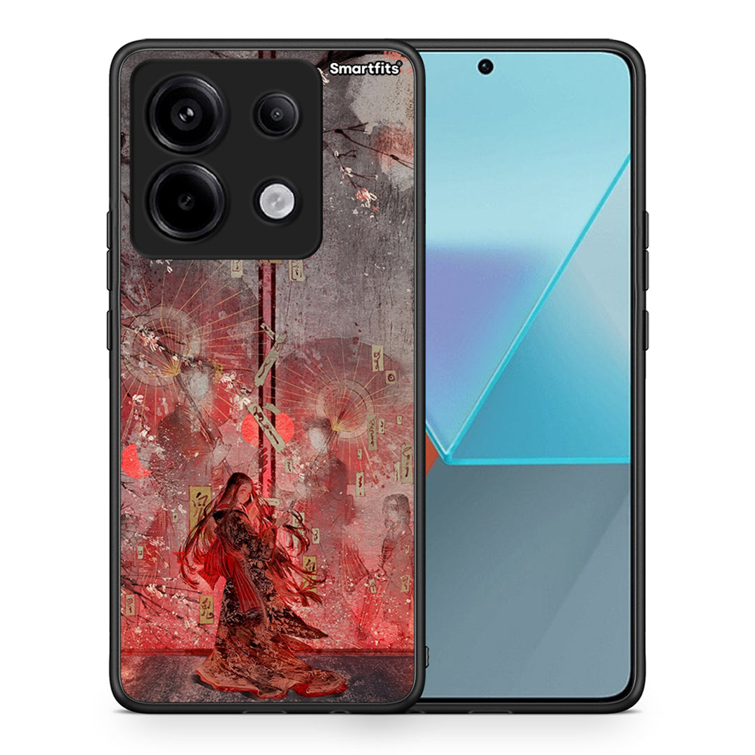 Θήκη Xiaomi Redmi Note 13 Pro 5G Nezuko Kamado από τη Smartfits με σχέδιο στο πίσω μέρος και μαύρο περίβλημα | Xiaomi Redmi Note 13 Pro 5G Nezuko Kamado case with colorful back and black bezels