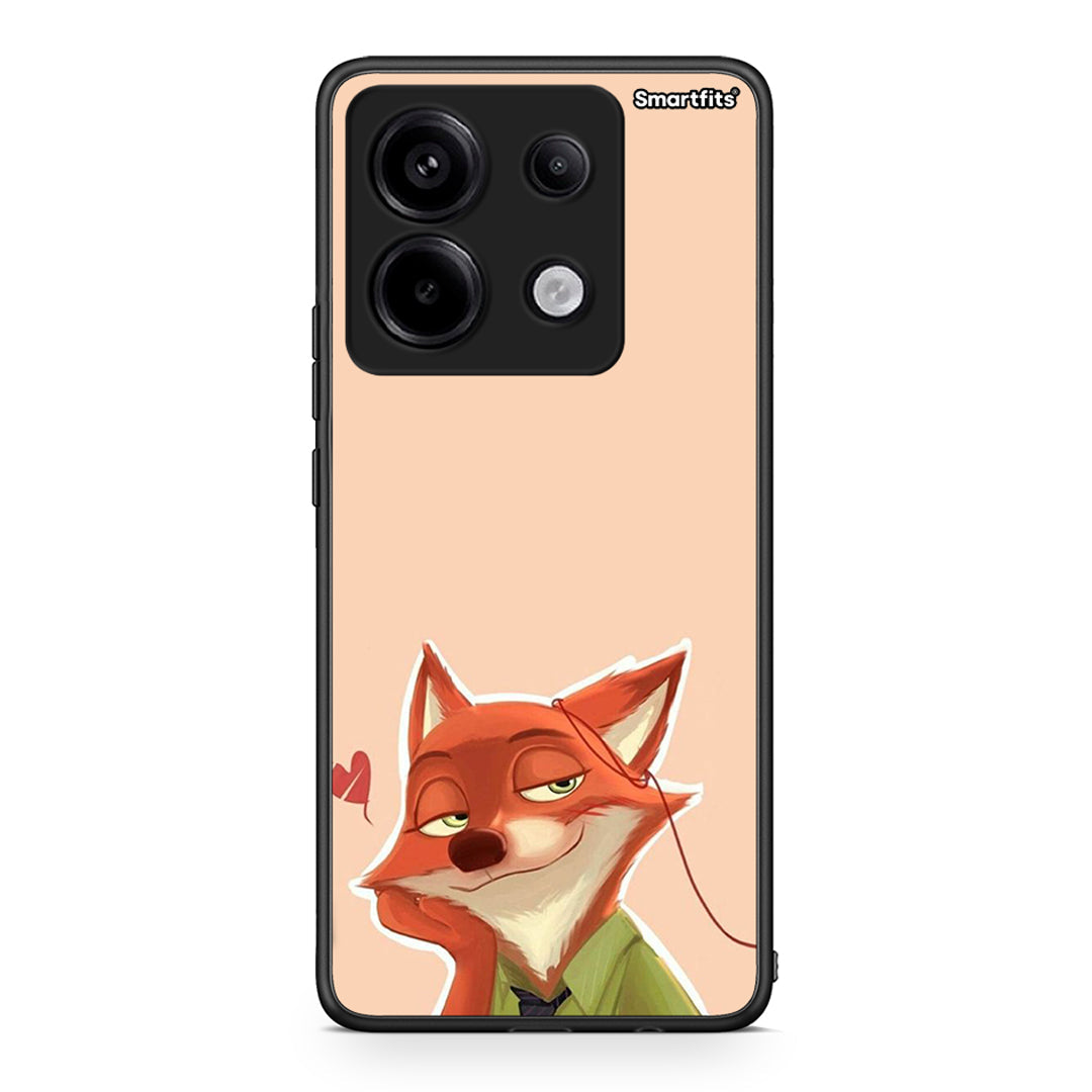 Xiaomi Redmi Note 13 Pro 5G Nick Wilde And Judy Hopps Love 1 θήκη από τη Smartfits με σχέδιο στο πίσω μέρος και μαύρο περίβλημα | Smartphone case with colorful back and black bezels by Smartfits