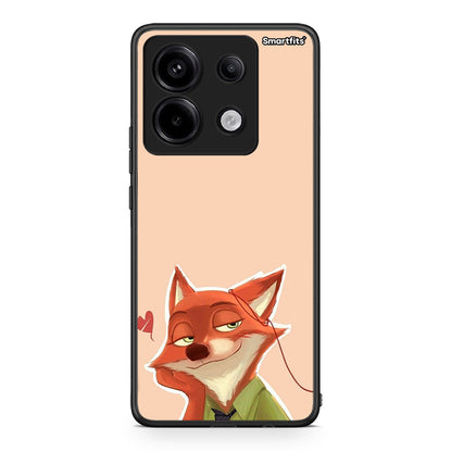 Xiaomi Redmi Note 13 Pro 5G Nick Wilde And Judy Hopps Love 1 θήκη από τη Smartfits με σχέδιο στο πίσω μέρος και μαύρο περίβλημα | Smartphone case with colorful back and black bezels by Smartfits